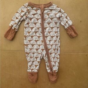 Little Sleepies Brown and White Footies